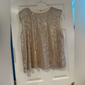 G.I.L.I. Sparkling Sleeveless Blouse - Silver